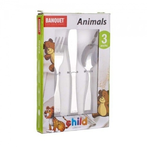 Banquet A03691 Dětský příbor Animals 3 ks