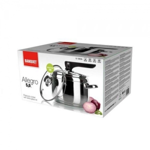 Banquet Allegro A03087 Tlakový hrnec 5 l s extra skleněnou poklicí