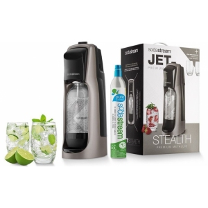 SodaStream 42003083 Výrobník sodové vody Jet Premium Titan + 2 sklenice