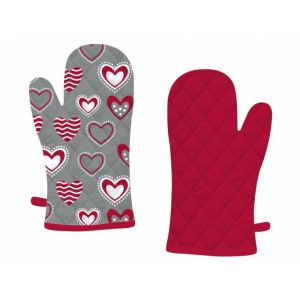 Kuchyňská sada chňapka a podložka se srdíčky