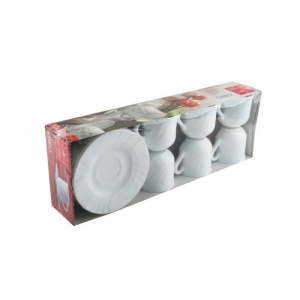 BORMIOLI Sada šálků s podšálkem EBRO, 6 ks,