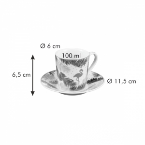 Šálek na espresso s podšálkem myCOFFEE 6 ks Tropic