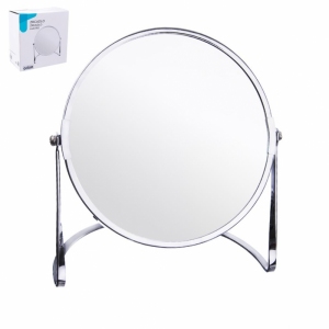 Zrcadlo pochrom. kov pr. 17 cm stojánek DUO