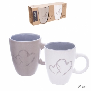 Hrnek ker.DOUBLE LOVE 0,14l 2ks mix barev