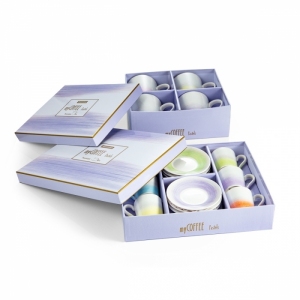 Šálek espresso s podšálkem myCOFFEE, 6ks, Pastels