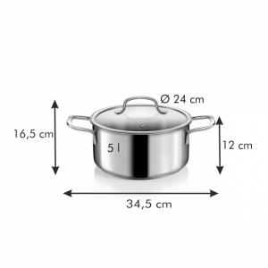 Kastrol s poklicí OPTIMA ø 24 cm, 5,0 l