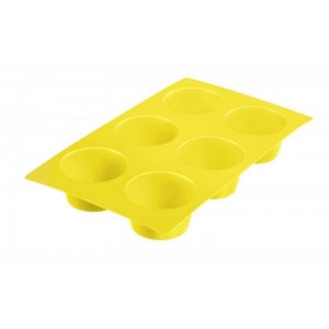 Silikonová forma na 6 muffin, žlutá