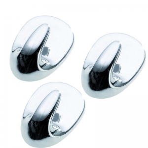 Háček samolepící, chromový / 3 ks