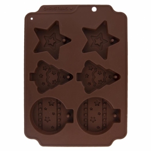 FORMA SILIKON VÁNOCE 6 HNĚDÁ