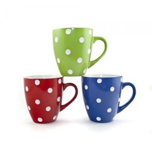 Keramický hrnek Baňák 400 ml červený s puntíky, BANQUET