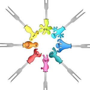 VacuVin vidlička Party 8 ks