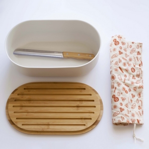 PEBBLY Chlebový set 4 v 1, krémová