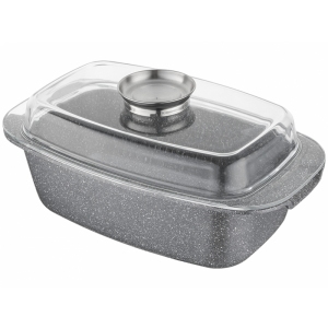 PEKÁČ S POKLIČKOU LAVA 32 X 11 CM 4,5L ŠEDÝ