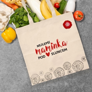 Taška nákupní bavlna NEJLEPŠÍ MAMINKA 39x40 cm