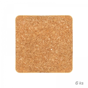 Podtácek korek 9,5x9,5 cm 6 ks