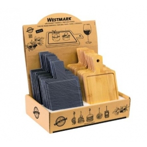 Sada táců servírovacích, břidlice v bambusu TAPAS&FRIENDS 19 x 11 cm / 24 ks