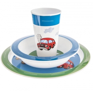 Sada jídelní UH dětská AUTO kulatá 3 ks