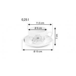 Šálek s podšálkem myCOFFEE, 2 ks, Blossoms