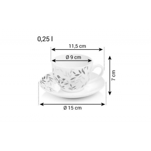 Šálek s podšálkem myCOFFEE, 2 ks, Nature