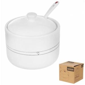 Cukřenka ker.+lžička SRDÍČKA pr. 9,5 cm