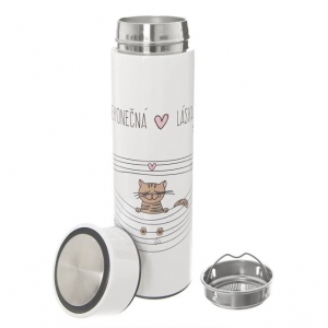 Termoska nerez NEKONEČNÁ LÁSKA kočka 0,4 l
