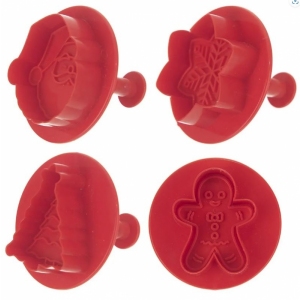 Vykrajovačka s pístem UH/kov Vánoce 4 ks velká