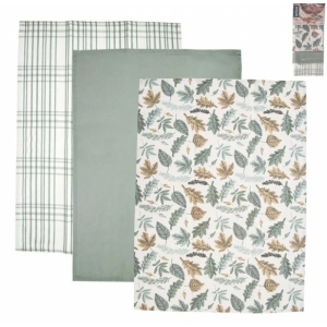 Utěrka kuch. bavlna Dekor 3 ks zelená