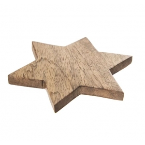 Podtácek dřevo MANGO hvězda pr. cca 12,5 cm