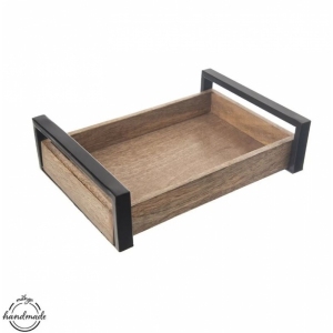 Tác dřevo/kov MANGO 31x22 cm malý