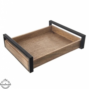 Tác dřevo/kov MANGO 35,5x27 cm velký