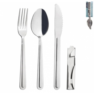 Příbory nerez kemping+otvírák KEMP 4 ks