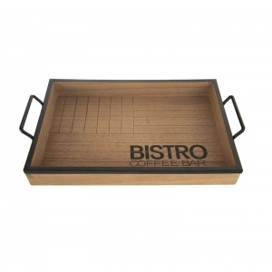 Tác dřevo/kov Bistro 35x25 cm