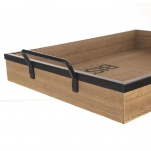 Tác dřevo/kov Bistro 35x25 cm