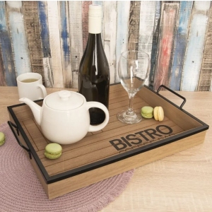 Tác dřevo/kov Bistro 40,5x30,5 cm