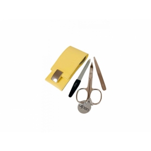 Manikúrní sada kožená s magnetickým zavíráním žlutá