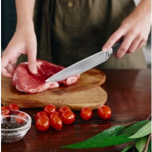 Nůž kuchyňský damašková ocel/pakka 15,5 cm