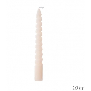 Svíčka dekorativní kroucená 10 ks 10 cm růžová