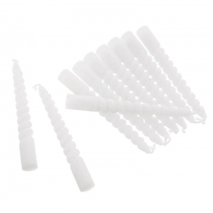 Svíčka dekorativní kroucená 10 ks 10 cm bílá