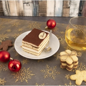 Ubrus-běhoun polyester VLOČKA 200x36,5 cm mix zlatá