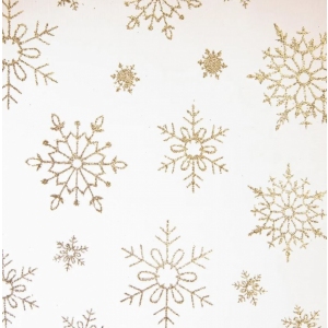 Ubrus-běhoun polyester VLOČKA 200x36,5 cm mix zlatá