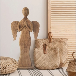Anděl dřevo MANGO vysoký L