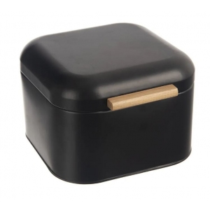 Chlebovka plech/bambus 21,5x20x14 cm BLACK