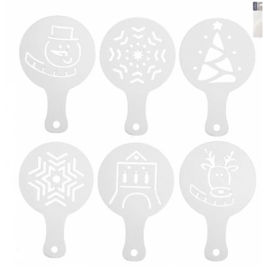 Šablona zdobicí UH na kávu Vánoce set 6 ks