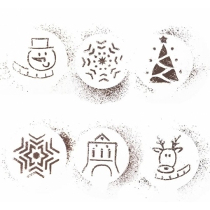 Šablona zdobicí UH na kávu Vánoce set 6 ks