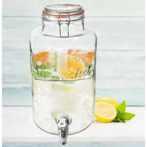 Láhev sklo/kov kohoutek 6,7 l