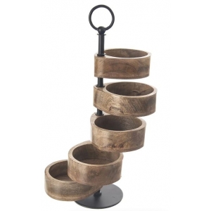 Stojan dřevo/kov MANGO 5 pater