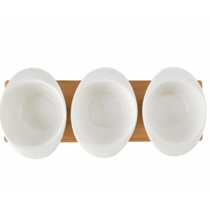 Miska porc.+lžička+bambus tác serv. set WHITELINE