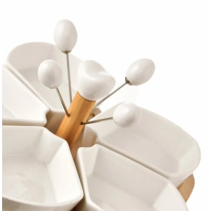 Miska porc.+napich.+bambus tác serv. set WHITELINE