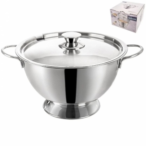 Mísa nerez polévková+poklice kulatá pr. 26 cm