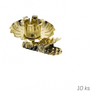 Držák na svíčky kov vánoční s klipem pr. 1,5 cm 10 ks zlatá